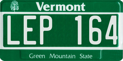 VT license plate LEP164