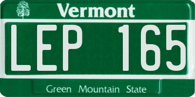 VT license plate LEP165