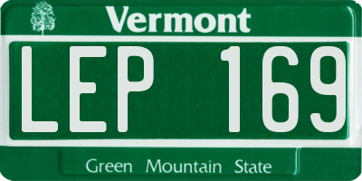 VT license plate LEP169