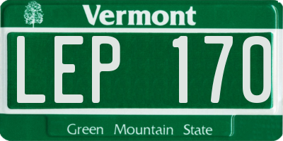 VT license plate LEP170