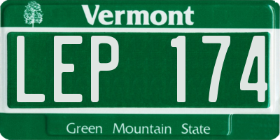 VT license plate LEP174