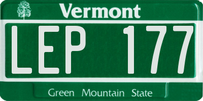 VT license plate LEP177