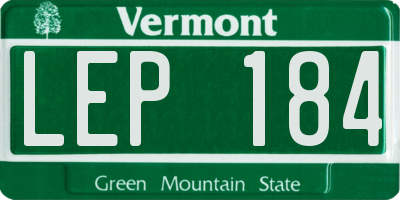 VT license plate LEP184