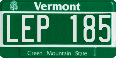 VT license plate LEP185