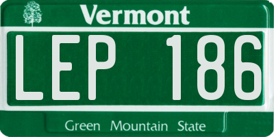 VT license plate LEP186