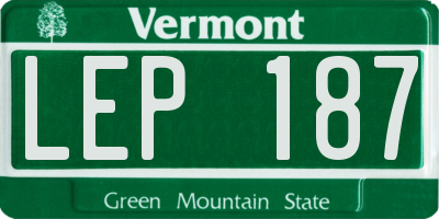 VT license plate LEP187