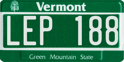 VT license plate LEP188