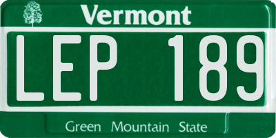 VT license plate LEP189