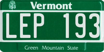 VT license plate LEP193