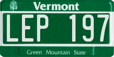 VT license plate LEP197