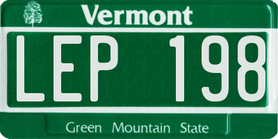 VT license plate LEP198
