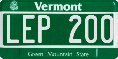 VT license plate LEP200