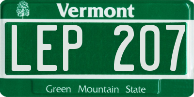 VT license plate LEP207