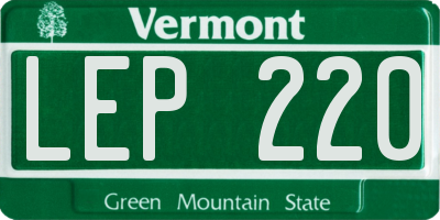 VT license plate LEP220