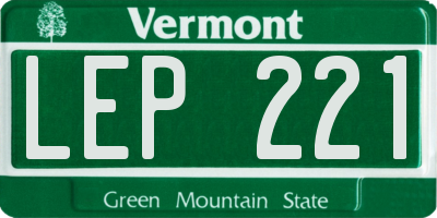 VT license plate LEP221
