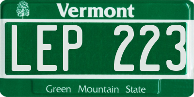VT license plate LEP223