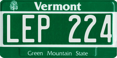 VT license plate LEP224