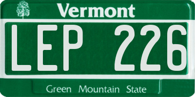 VT license plate LEP226