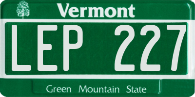 VT license plate LEP227