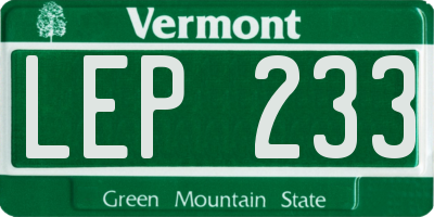 VT license plate LEP233