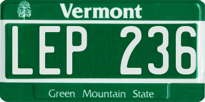 VT license plate LEP236