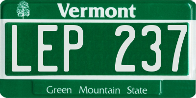 VT license plate LEP237