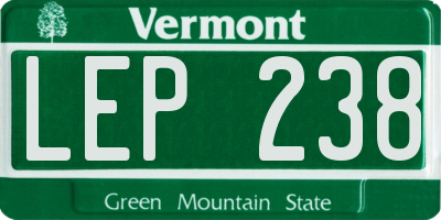 VT license plate LEP238