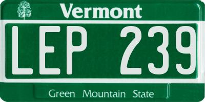 VT license plate LEP239