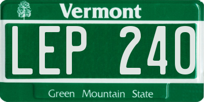 VT license plate LEP240