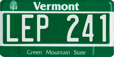 VT license plate LEP241