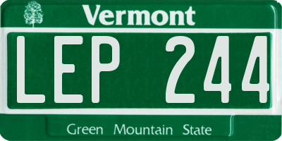 VT license plate LEP244