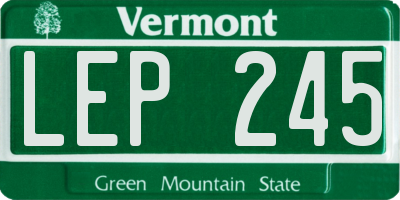 VT license plate LEP245