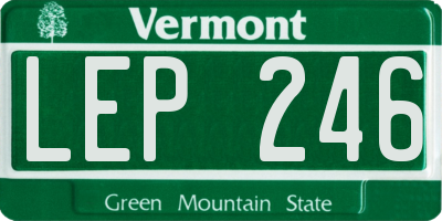 VT license plate LEP246