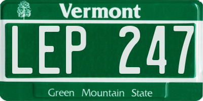VT license plate LEP247