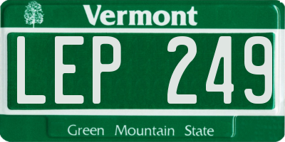 VT license plate LEP249