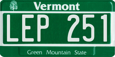 VT license plate LEP251
