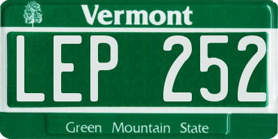 VT license plate LEP252