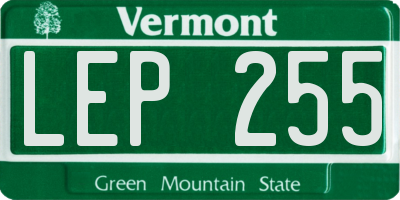 VT license plate LEP255