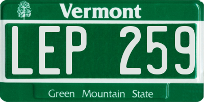 VT license plate LEP259