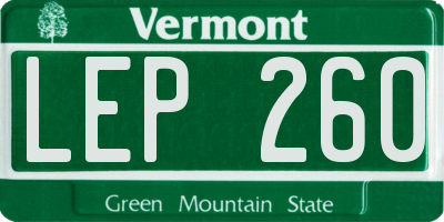 VT license plate LEP260