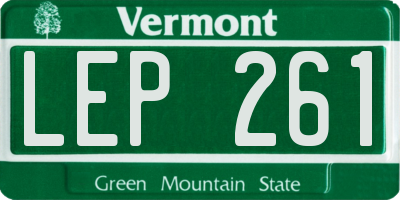 VT license plate LEP261