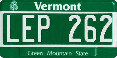 VT license plate LEP262
