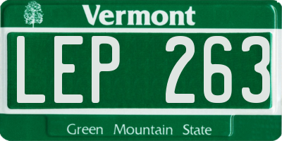 VT license plate LEP263