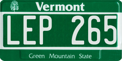 VT license plate LEP265