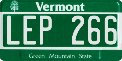 VT license plate LEP266