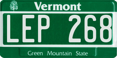 VT license plate LEP268