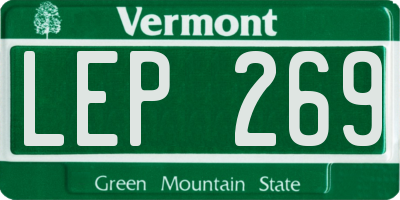 VT license plate LEP269