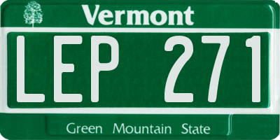 VT license plate LEP271