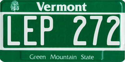 VT license plate LEP272