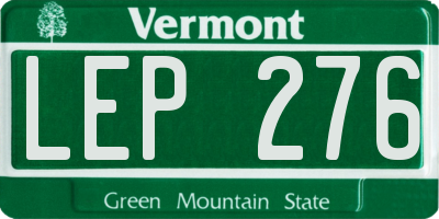 VT license plate LEP276